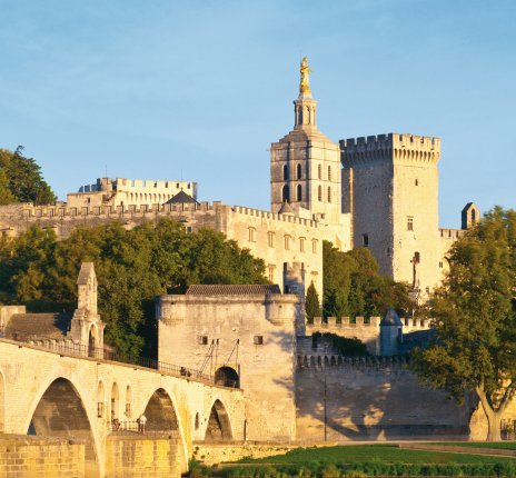 Avignon - Brücke Pont St. Benezet und Papstpalast © honzahruby-fotolia.com
