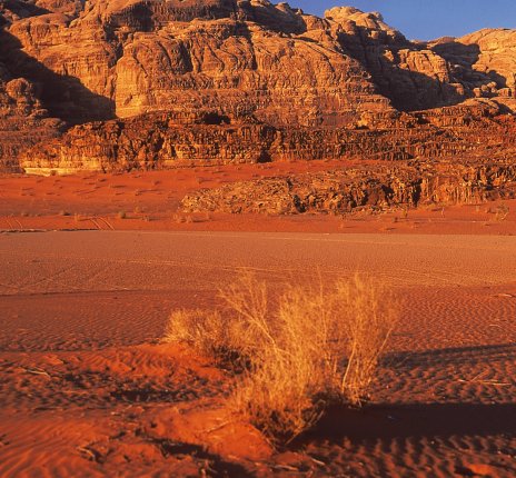 Wüstenlandschaft im Wadi Rum 