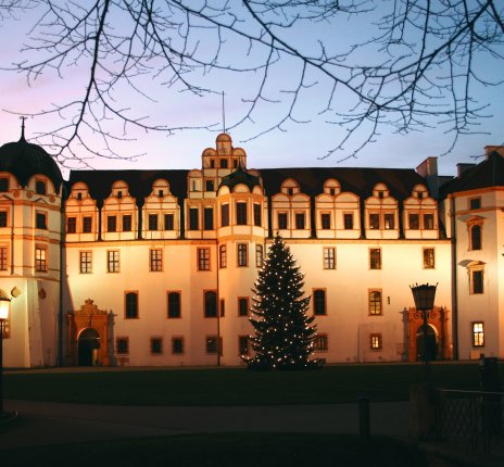 Weihnachtsbaum vor dem Celler Schloss © Lüneburger Heide GmbH